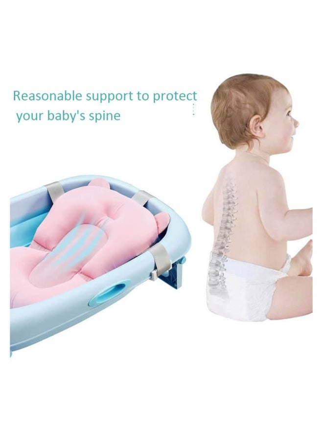 Baby Bath Support Cushion, Soft Adjustable Non-Slip Infant Bath Support Seat Infant Tub Cushion Seat Baby Bath Pillow Adjustable Non Slip Bathtub Cushion for Bathtub for 0-6 Months - Image 4